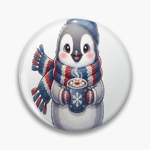 Item preview, Cute baby penguin wearing a knitted winter scarf designed and sold by clickondeals.