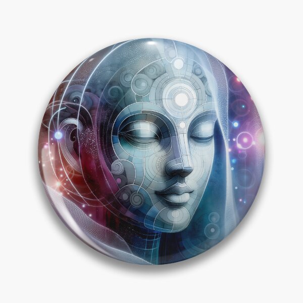 Item preview, Geometry of Stillness — Abstract Futuristic Buddha Portrait designed and sold by FriskyLemur.