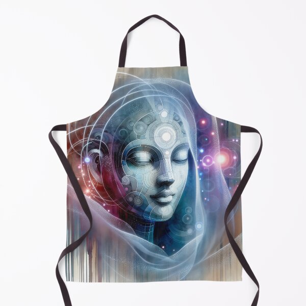 Item preview, Geometry of Stillness — Abstract Futuristic Buddha Portrait designed and sold by FriskyLemur.