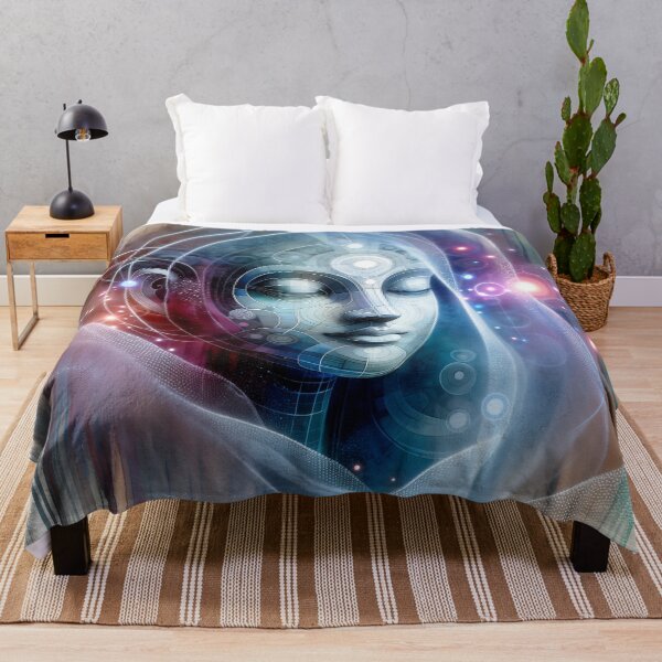 Item preview, Geometry of Stillness — Abstract Futuristic Buddha Portrait designed and sold by FriskyLemur.