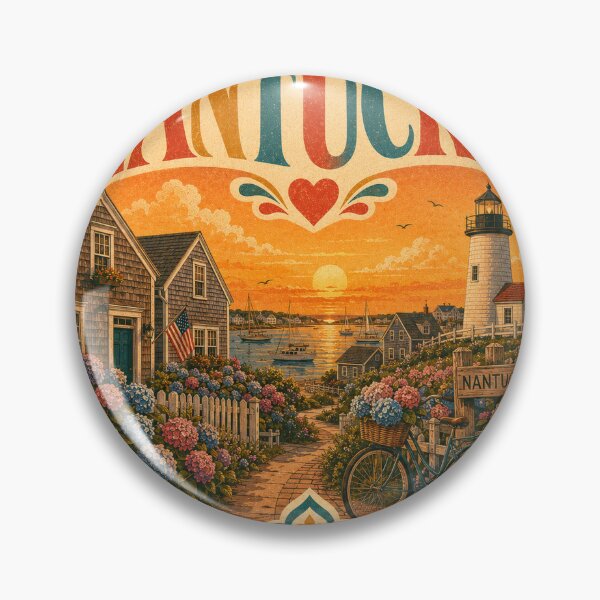 Item preview, Nantucket Souvenir Heart Design - Vintage USA Travel Art designed and sold by VisualArtsOasis.