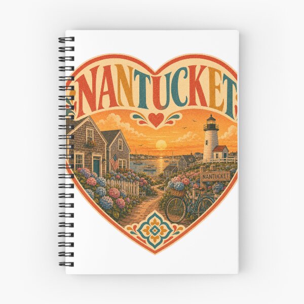 Item preview, Nantucket Souvenir Heart Design - Vintage USA Travel Art designed and sold by VisualArtsOasis.