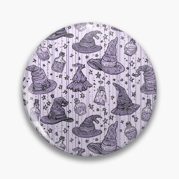 Item preview, Magical Witch Hats and Potion Bottles Spooky Pattern designed and sold by VectorForge.