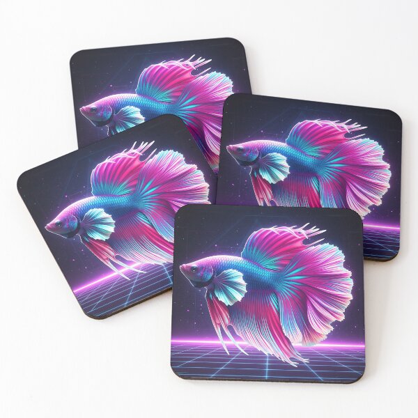 Item preview, Synthwave Neon Betta Fish designed and sold by Michaelragheb.