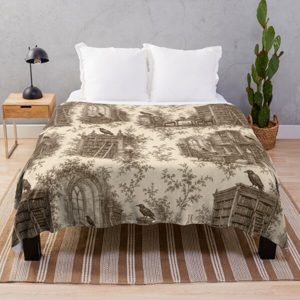 Item preview, Dark Academia Vintage Library Toile in Sepia Ink and Cream designed and sold by StickyGuys.