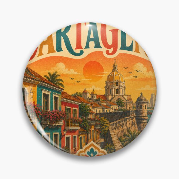 Item preview, Cartagena Colombia Travel Souvenir - Retro Heart Illustration designed and sold by VisualArtsOasis.