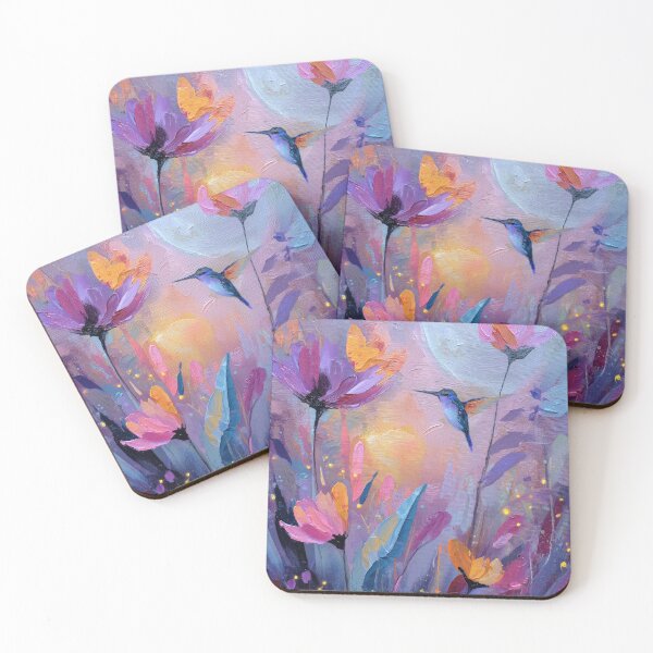 Item preview, Enchanting hummingbird among wildflowers designed and sold by monchie.
