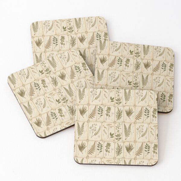 Item preview, Vintage Herbarium Botanical Specimens with Latin Names in Faded Olive designed and sold by StickyGuys.