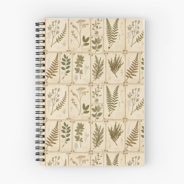 Item preview, Vintage Herbarium Botanical Specimens with Latin Names in Faded Olive designed and sold by StickyGuys.