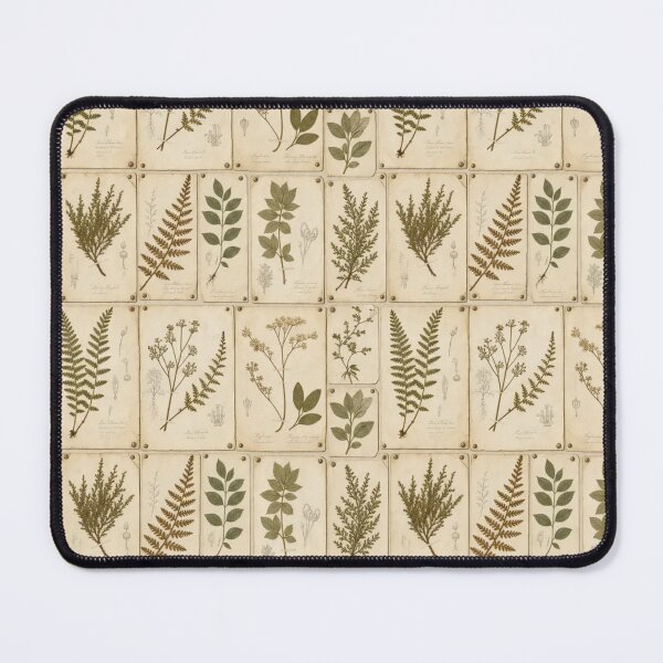 Item preview, Vintage Herbarium Botanical Specimens with Latin Names in Faded Olive designed and sold by StickyGuys.