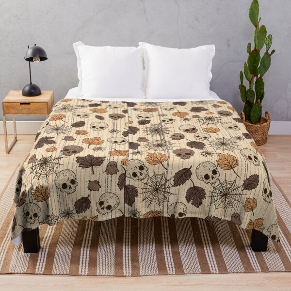 Item preview, Dark Gothic Skulls and Spooky Forest Leaves Pattern designed and sold by VectorForge.