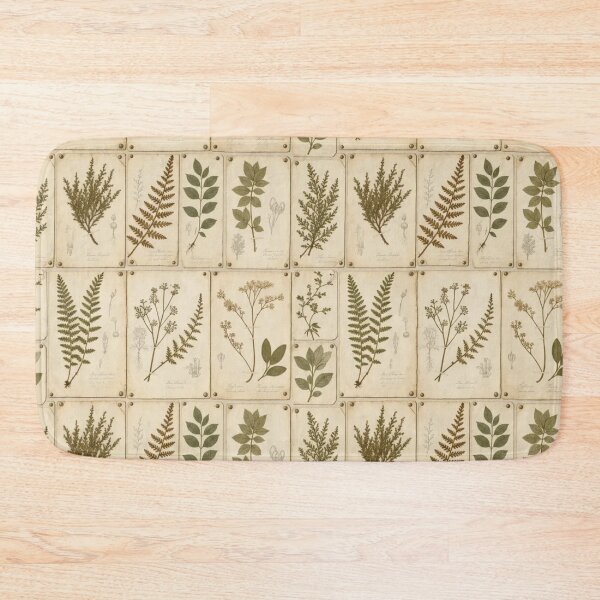 Item preview, Vintage Herbarium Botanical Specimens with Latin Names in Faded Olive designed and sold by StickyGuys.