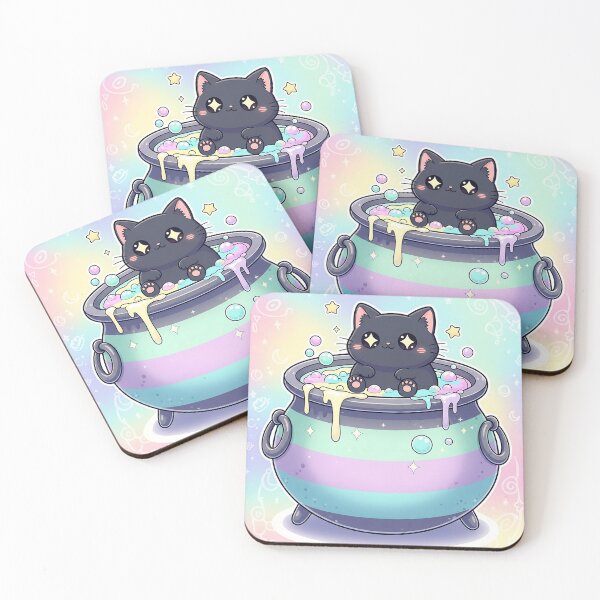 Item preview, Kawaii Black Cat Pastel Cauldron designed and sold by Michaelragheb.