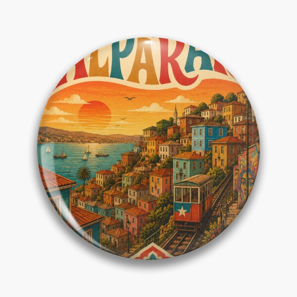 Item preview, Vintage Valparaiso Heart - Retro Chile Travel Souvenir designed and sold by VisualArtsOasis.