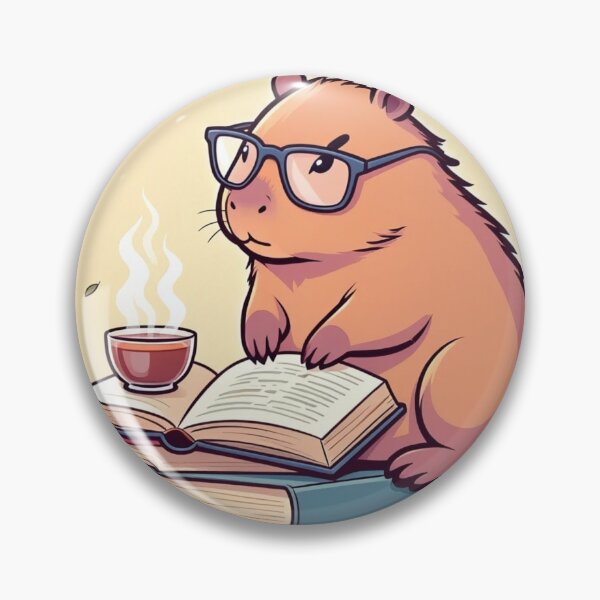 Item preview, Study Capybara - Cozy Reading with Tea designed and sold by Xenovita.