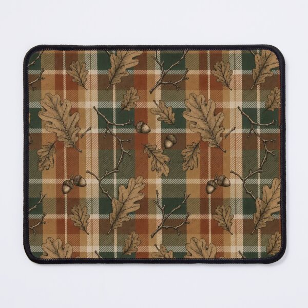 Item preview, Autumn Academia Oxford Plaid with Oak Leaves and Acorns in Rust designed and sold by StickyGuys.