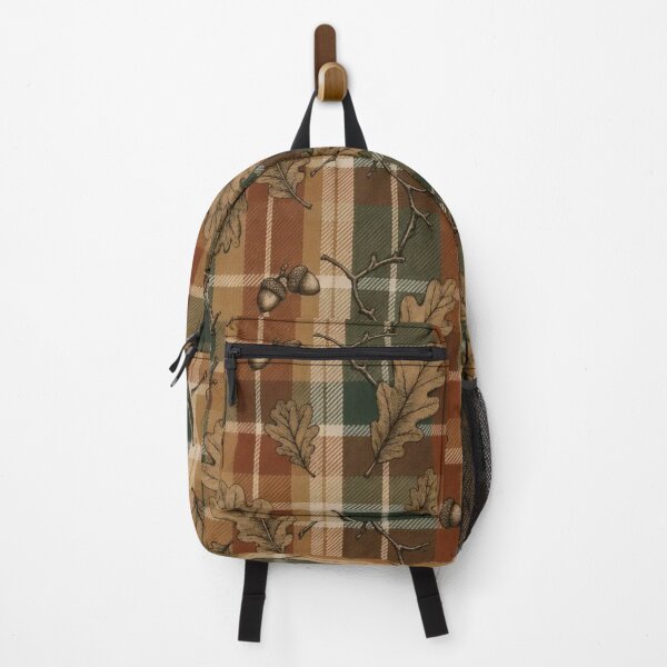 Item preview, Autumn Academia Oxford Plaid with Oak Leaves and Acorns in Rust designed and sold by StickyGuys.