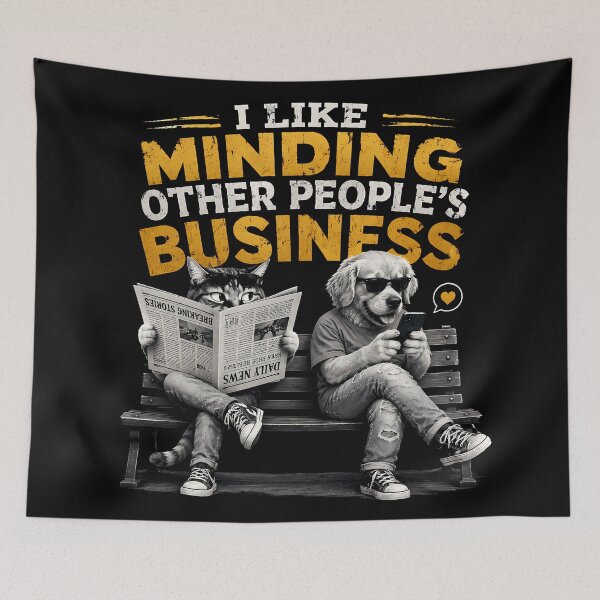 Item preview, I Like Minding Other People's Business Funny Cat and Dog designed and sold by AbderraimArt.