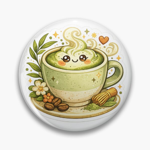 Item preview, Cute Kawaii Matcha Latte Sticker designed and sold by AuudiVasustudio.