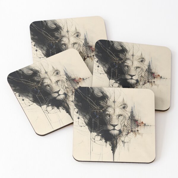 Item preview, Majestic Abstract Lion with Gothic Cityscape designed and sold by Marcu Ioachim.