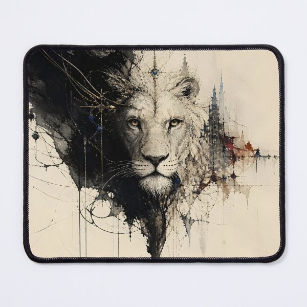 Item preview, Majestic Abstract Lion with Gothic Cityscape designed and sold by Marcu Ioachim.
