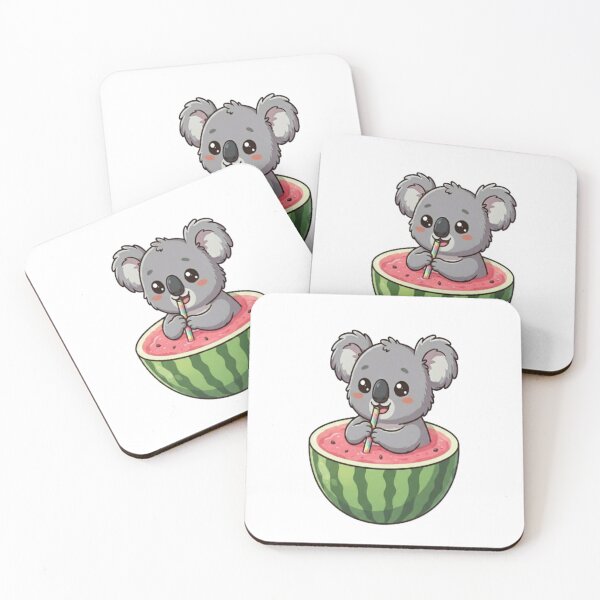 Item preview, Cute Koala Drinking Watermelon Juice designed and sold by Ella_Sketch.