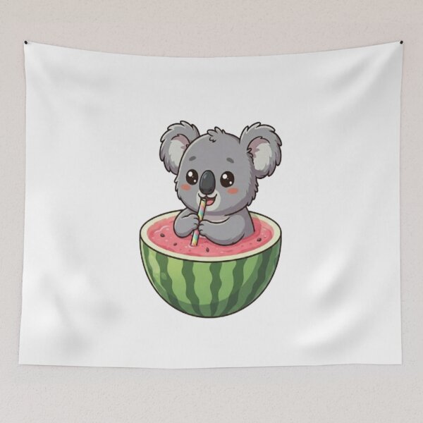 Item preview, Cute Koala Drinking Watermelon Juice designed and sold by Ella_Sketch.