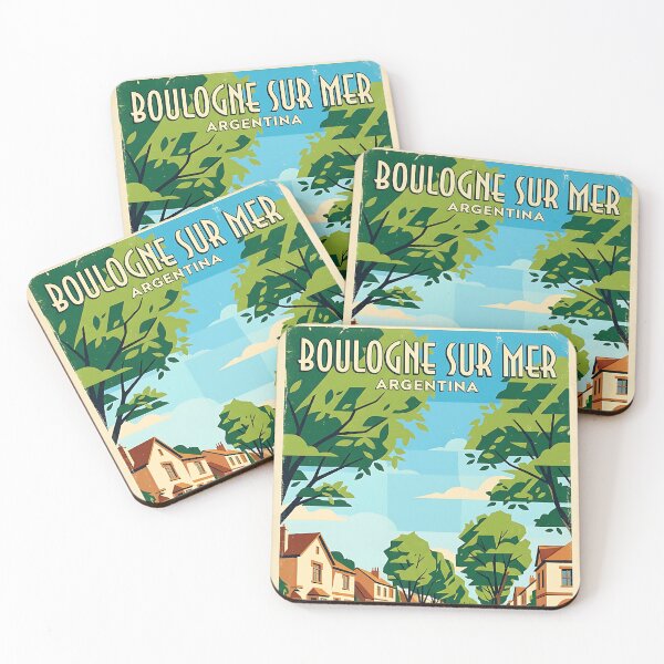 Item preview, Boulogne Sur Mer Buenos Aires Argentina Vintage Travel Poster designed and sold by TravelersGems.