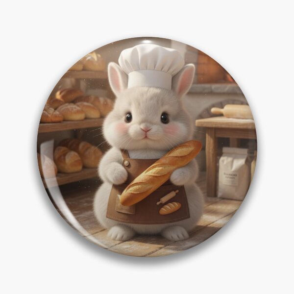 Item preview, Adorable Baker Bunny with Fresh Warm Baguette designed and sold by lovelistivkaa.