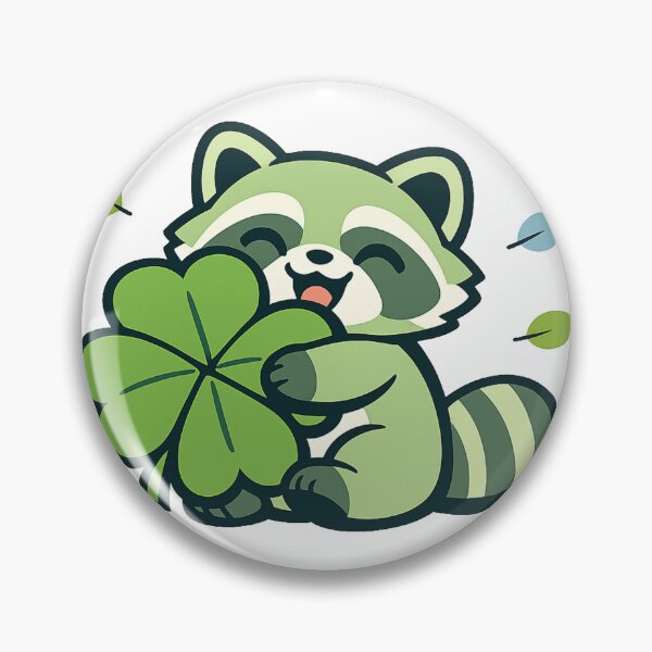 Item preview, Lucky Tanuki Hugging a Four-Leaf Clover Kawaii Japanese Sticker | Cute Good Luck Raccoon Dog Vector Design designed and sold by kawaii animal store (in Japan).