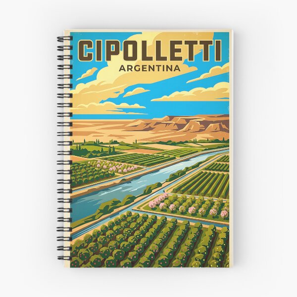 Item preview, Cipolletti Río Negro Argentina Vintage Travel Poster designed and sold by TravelersGems.