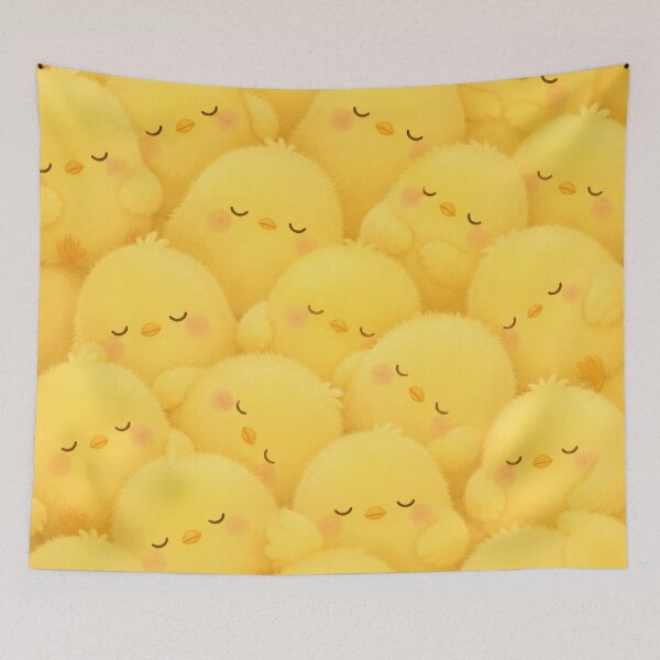 Item preview, Sleeping Fluffy Yellow Chicks Pattern | Cute Kawaii Baby Chick Nursery Seamless Design designed and sold by Atum&Art.