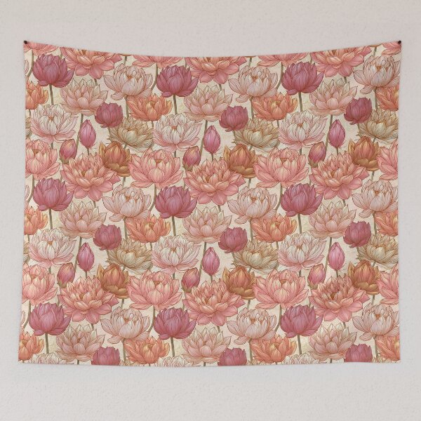 Item preview, Flourishing Lotus Texture  - Birth Flower Pattern - Christmas Gifts designed and sold by RoyalStarsPatts.