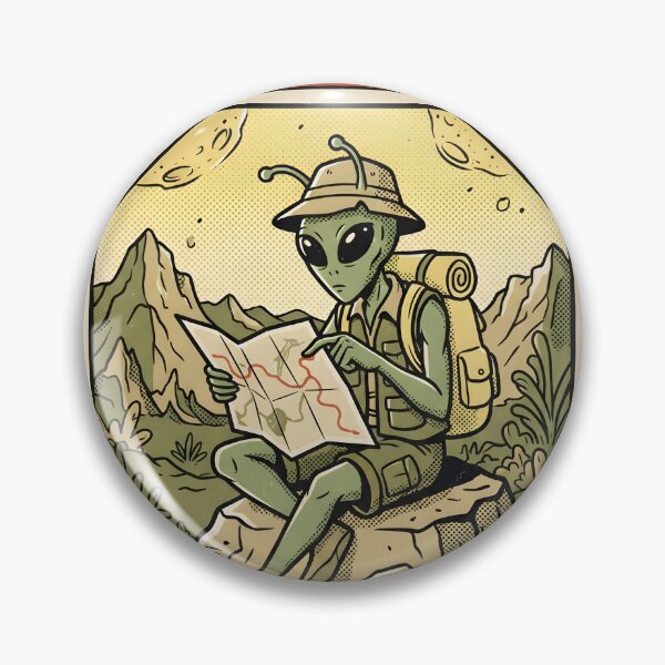 Item preview, Lost In Space Alien Tourist Map Reading Retro Graphic designed and sold by DuckOddity.