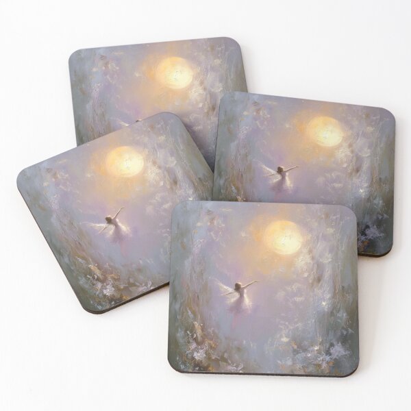 Item preview, Little fairy in a magical flower meadow under the full moon designed and sold by monchie.