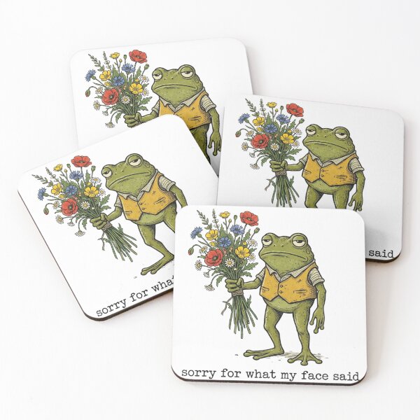 Item preview, Sorry For What My Face Said Funny Frog Holding Flowers designed and sold by raedattia.