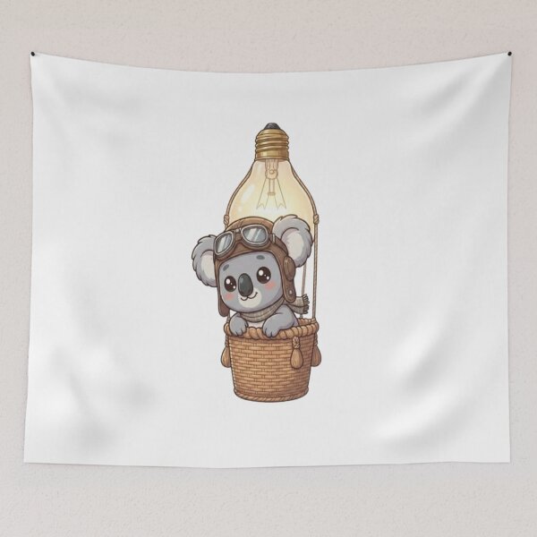 Item preview, Cute Koala Lightbulb Hot Air Balloon designed and sold by Ella_Sketch.