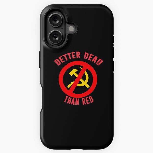 Vista previa del artículo con la obra «Mejor muerto que rojo Lema anticomunista de la Guerra Fría Hoz y martillo Rusia», diseñado y vendido por funnytshirtemp.