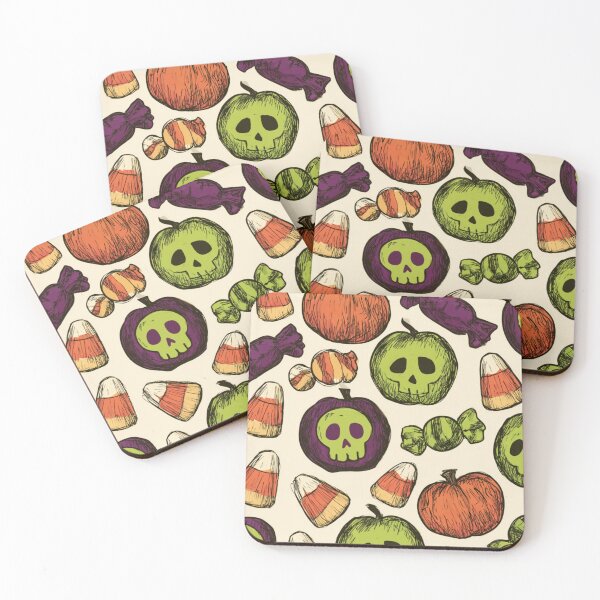 Item preview, Spooky Halloween Candy and Poison Apple Pattern designed and sold by VectorForge.