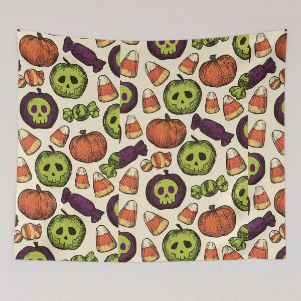 Item preview, Spooky Halloween Candy and Poison Apple Pattern designed and sold by VectorForge.