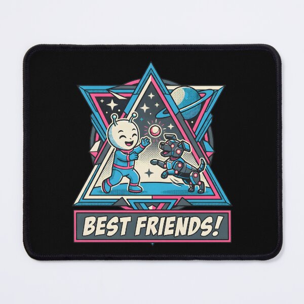 Item preview, Best Friends Cute Alien And Robotic Puppy Retro Graphic designed and sold by DuckOddity.