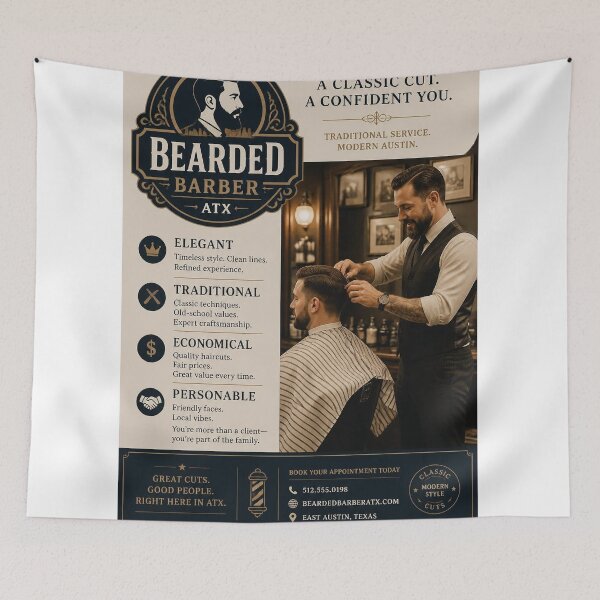 Item preview, Barberded Shop Advertise designed and sold by Bebe5512.