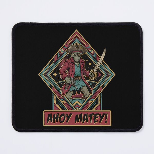 Item preview, Ahoy Matey Alien Pirate With Cutlass Retro Graphic designed and sold by DuckOddity.
