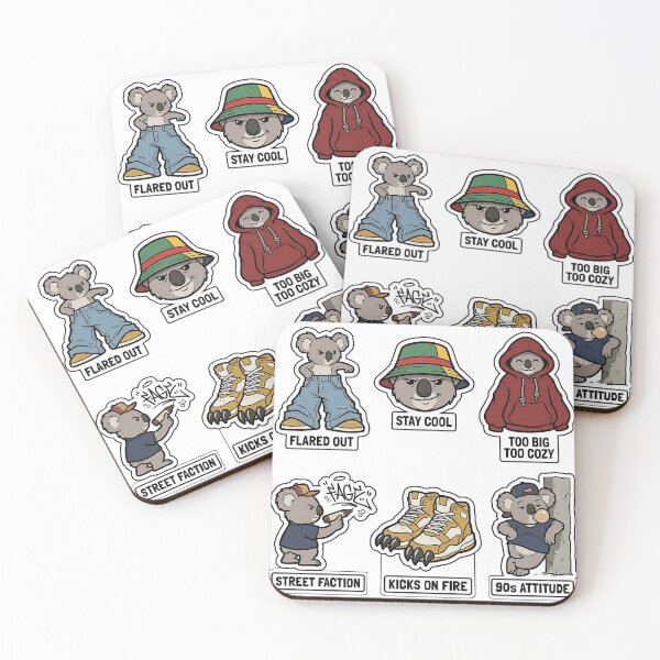 Item preview, Retro Koala Baggy Pants Sticker Pack - Vintage 90s Urban Fashion Puns designed and sold by SimpleP.