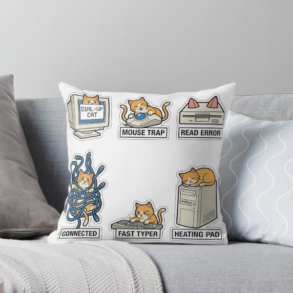 Item preview, Vintage Cat CRT Monitor Sticker Pack - Retro 2000s Desktop Computer Puns designed and sold by SimpleP.