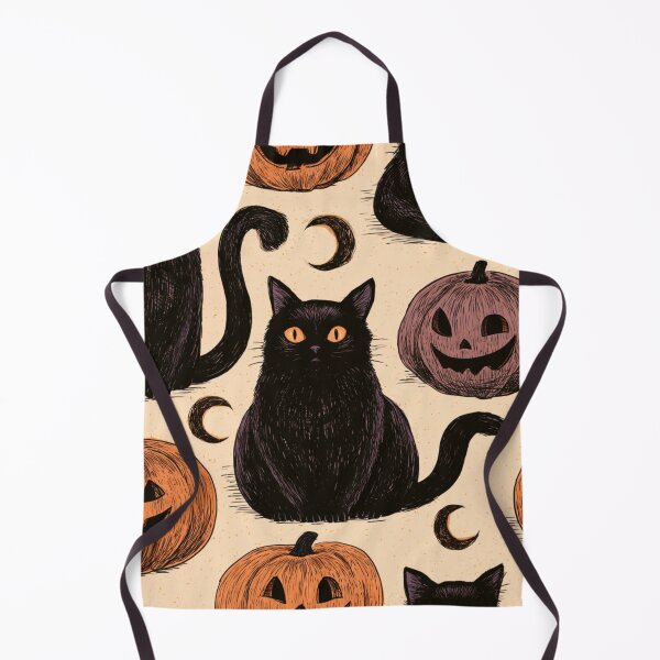 Item preview, Vintage Black Cats and Spooky Pumpkins Halloween Pattern designed and sold by VectorForge.