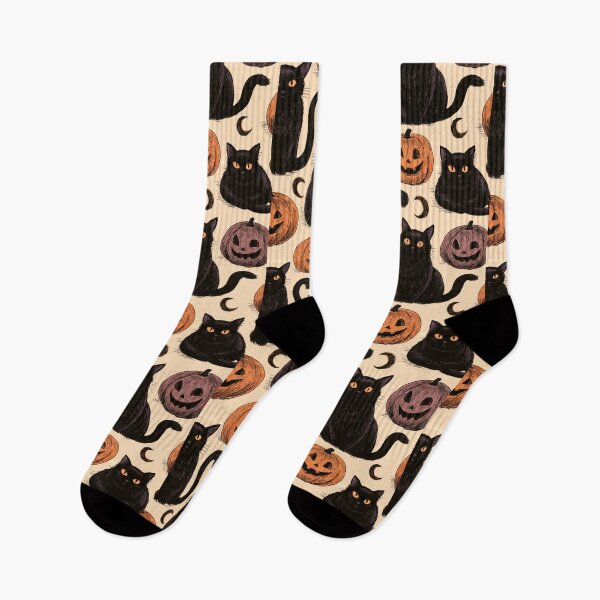 Item preview, Vintage Black Cats and Spooky Pumpkins Halloween Pattern designed and sold by VectorForge.