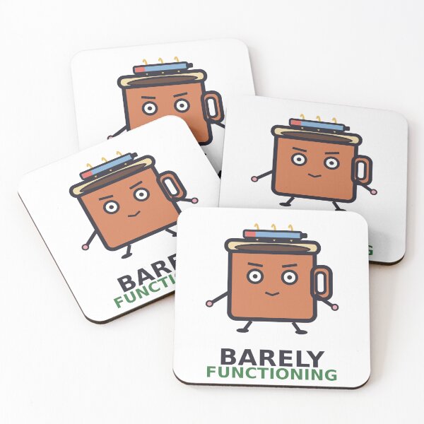 Item preview, Barely Functioning — Funny Tired Coffee Design, Cute Gift For Exhausted Friends designed and sold by QuirkyCartel.