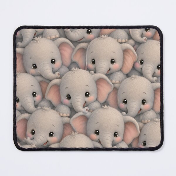 Item preview, Cute Fluffy Baby Elephant Pattern | Kawaii Elephant Nursery Seamless Design designed and sold by Atum&Art.