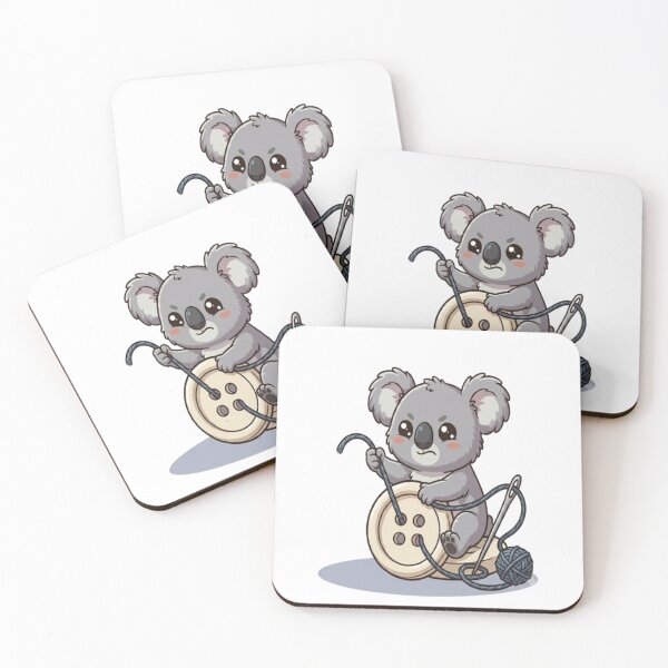 Item preview, Cute Koala Sewing Wooden Button designed and sold by Ella_Sketch.